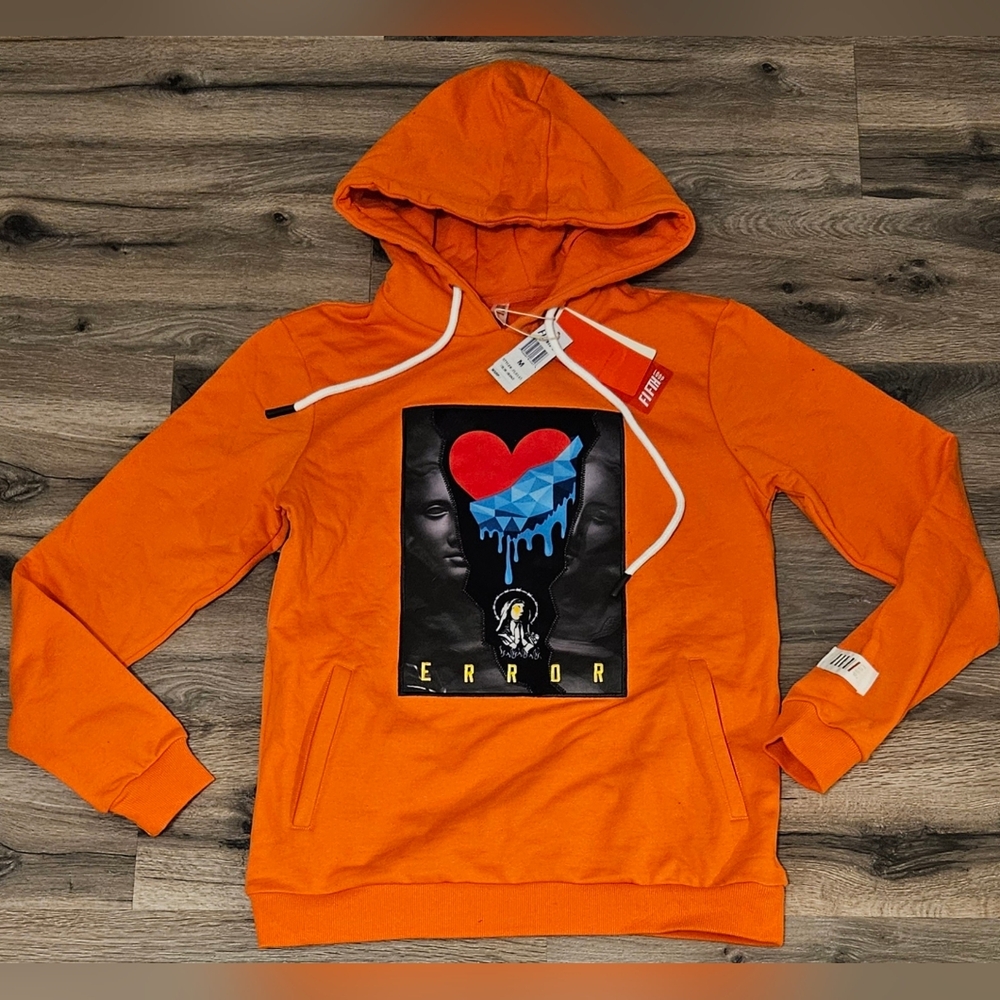 Bold Orange Graphic Hoodie